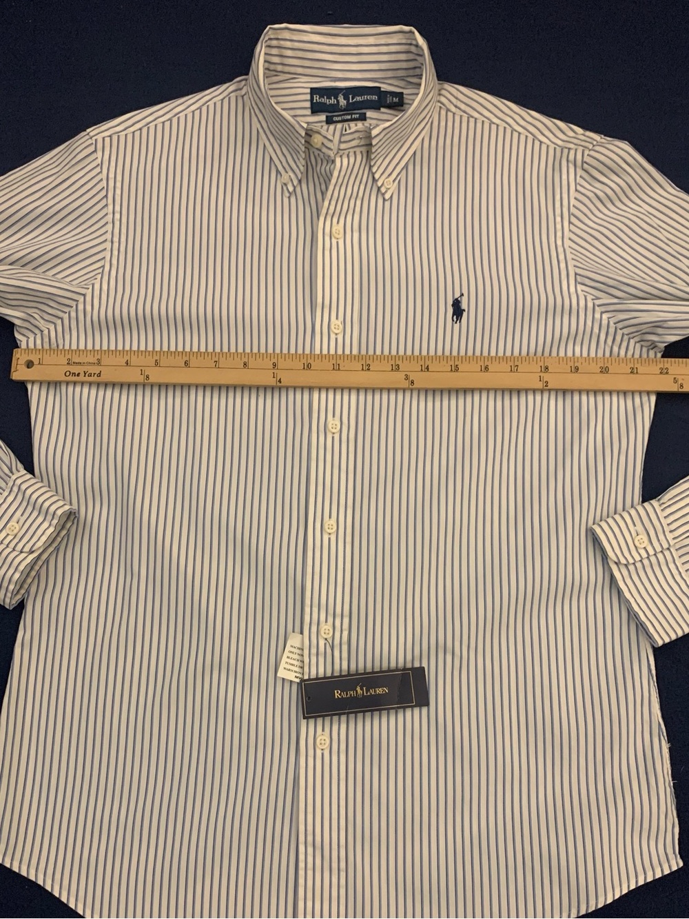 RALPH LAUREN LS Custom Fit All Cotton Striped Shirt - Picture 5 of 7